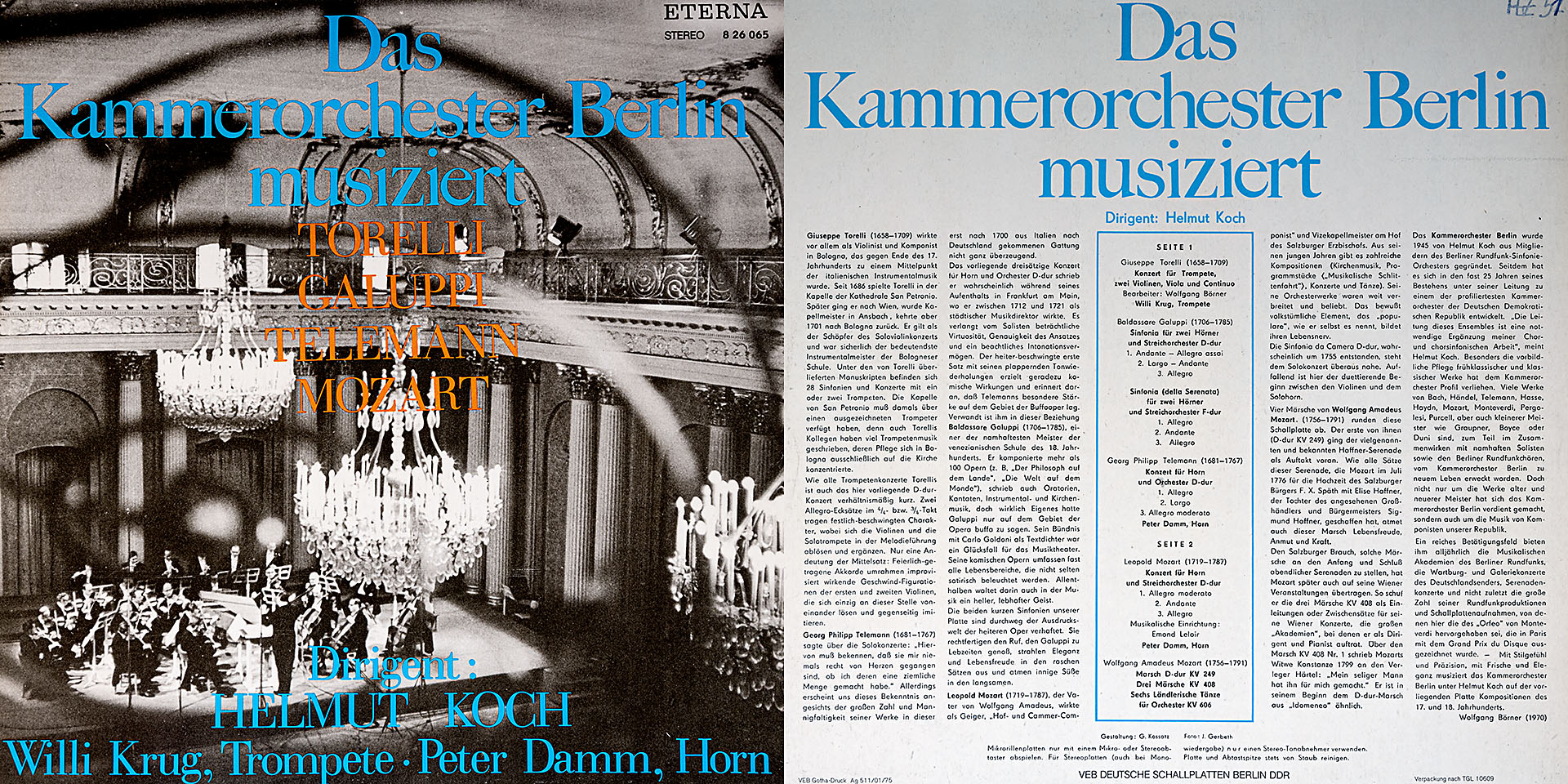Das Kammerorchester Berlin musiziert - Kammerorchester Berlin, Dirigent  Willi Krug